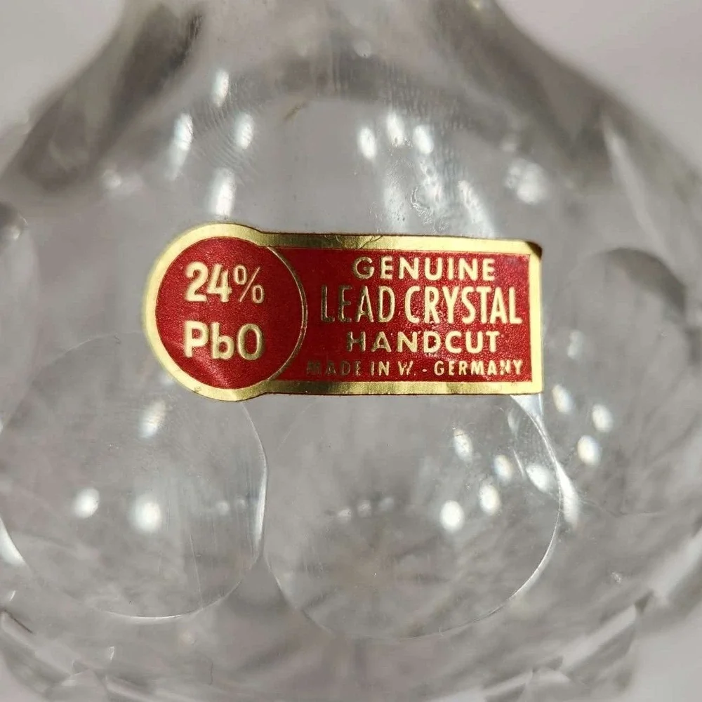 Genuine Lead Crystal Pitcher‎ Clear Handcut 24% PbO West Germany Vintage